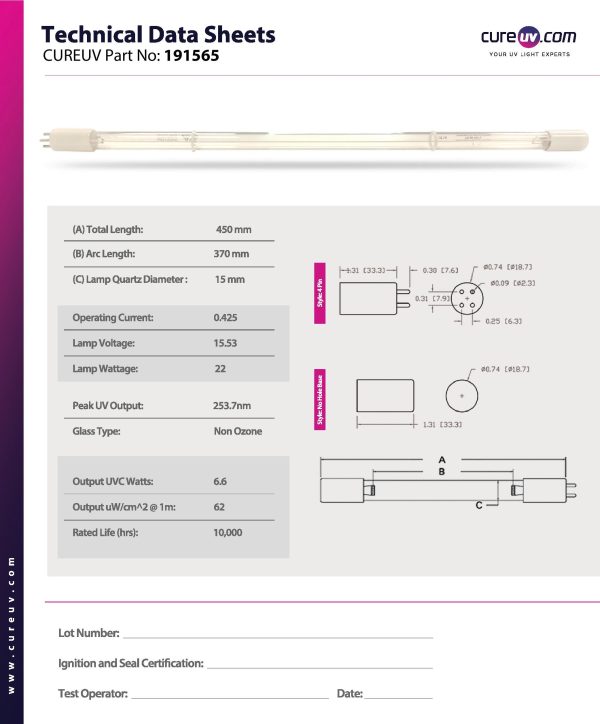 WEDECO Ideal Horizons - LMP4090 UV Light Bulb for Germicidal Water Treatment Hot on Sale