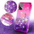 Samsung Galaxy A52 5G Case, Ring Stand Liquid Floating Quicksand Bling Sparkle Protective Girls Women for Samsung Galaxy A52 5G W Tempered Glass - (Hot Pink Purple Gradient) Online now