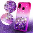 Alcatel 3V (2019) Case Liquid Glitter Phone Case Waterfall Floating Quicksand Bling Sparkle Cute Protective Girls Women Cover for Alcatel 3V (2019) w  Tempered Glass - (Hot Pink Purple Gradient) Online