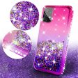 Samsung Galaxy A72 5G Case Liquid Glitter Phone Case Waterfall Floating Quicksand Bling Sparkle Cute Protective Girls Women Cover for Samsung Galaxy A72 5G w  Tempered Glass - (Hot Pink Purple Gradient) For Discount