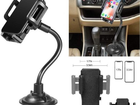 Cell Phone Holder for Car, Universal Adjustable Gooseneck Cup Holder Cradle Car Mount for iPhone Xs Xs Max Xr 8 7 Plus iPod Touch (Black) Sale