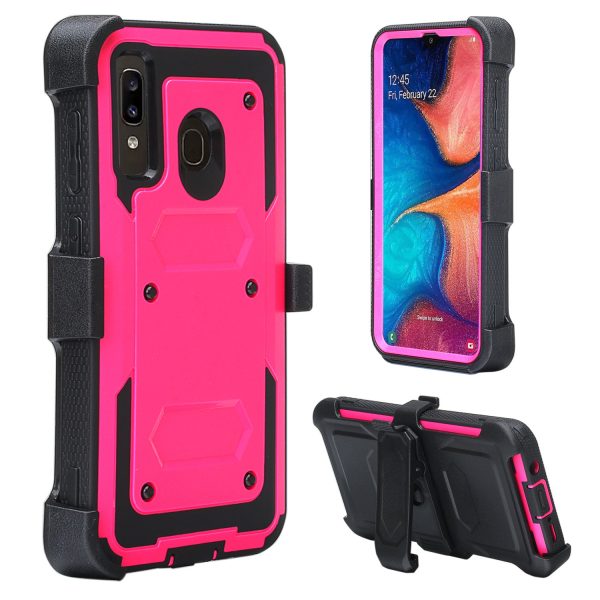 Alcatel 3V (2019) Case, Triple Protection 3-1 w  Built in Screen Protector Heavy Duty Holster Shell Combo Clip Cover - Hot Pink Discount