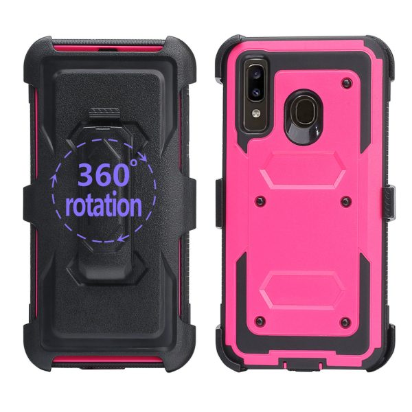 Alcatel 3V (2019) Case, Triple Protection 3-1 w  Built in Screen Protector Heavy Duty Holster Shell Combo Clip Cover - Hot Pink Discount