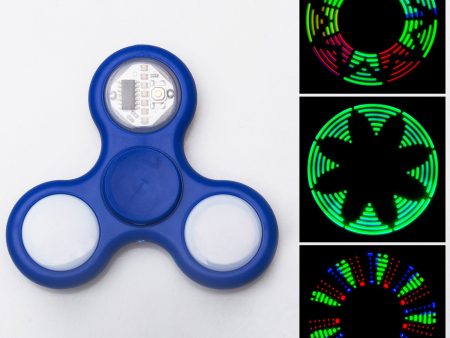 Advanced LED Light Fidget Spinner - Hand Spin Focus Toy, Stress Anxiety Relief, EDC Toy - Blue Online Sale