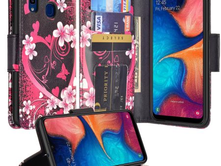 Alcatel 3V (2019) Case, 3V (2019) Wallet Case, Wrist Strap Pu Leather Wallet Case [Kickstand] with ID & Credit Card Slots - Heart Butterflies Online Hot Sale