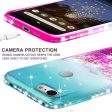 Google Pixel 3a Case Liquid Glitter Phone Case Waterfall Floating Quicksand Bling Sparkle Cute Protective Girls Women Cover for Pixel 3a W Temper Glass- (Teal Pink Gradient) For Discount