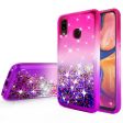 Alcatel 3V (2019) Case Liquid Glitter Phone Case Waterfall Floating Quicksand Bling Sparkle Cute Protective Girls Women Cover for Alcatel 3V (2019) w  Tempered Glass - (Hot Pink Purple Gradient) Online