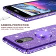 LG Aristo, LG K8 (2017), LG Phoenix 3, LG K4 2017 Case, Glitter Cute Phone Case Girls with Kickstand,Bling Diamond Rhinestone Bumper Ring Stand Sparkly Luxury Clear Thin Soft Protective LG K8 (2017) Case for Girl Women - Purple For Sale