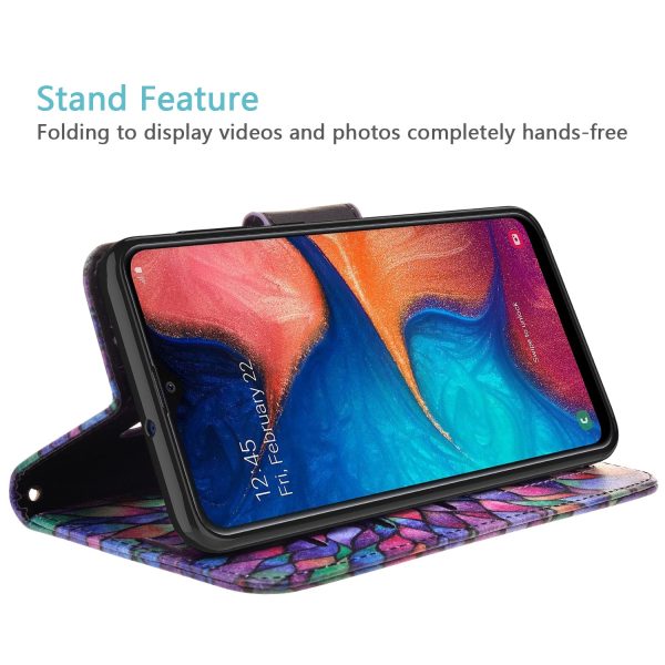 Alcatel 3V (2019) Case, 3V (2019) Wallet Case, Wrist Strap Pu Leather Wallet Case [Kickstand] with ID & Credit Card Slots - Rainbow Flower Discount