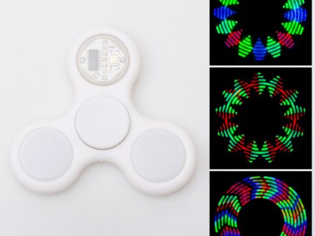 Advanced LED Light Fidget Spinner - Hand Spin Focus Toy, Stress Anxiety Relief, EDC Toy - White For Cheap