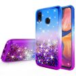 Alcatel 3V (2019) Case Liquid Glitter Phone Case Waterfall Floating Quicksand Bling Sparkle Cute Protective Girls Women Cover for Alcatel 3V (2019) w  Tempered Glass - (Blue Purple Gradient) Discount