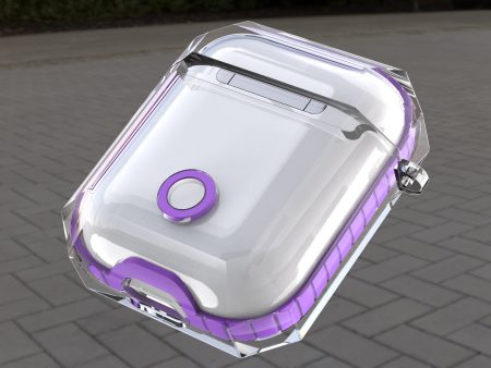 For Apple Airpods 1st & 2nd Generation Clear Candy Bumper Shock Proof Protective Slim Fitted Case Cover- Purple For Cheap