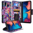 Alcatel 3V (2019) Case, 3V (2019) Wallet Case, Wrist Strap Pu Leather Wallet Case [Kickstand] with ID & Credit Card Slots - Rainbow Flower Discount