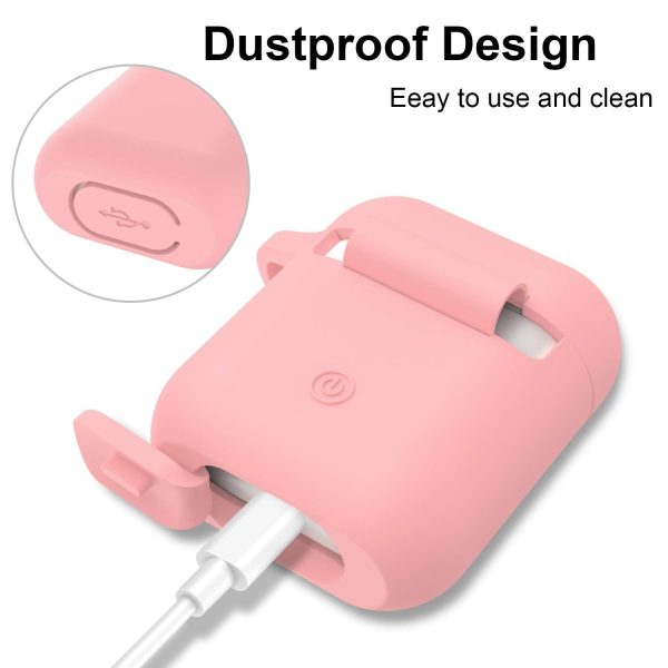 New AirPods Case, 360°Protective Silicone AirPods Accessories Kit Compatable with Apple AirPods 1st 2nd Charging Case [Not for Wireless Charging Case] - Pink Hot on Sale