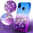 Alcatel 3V (2019) Case Liquid Glitter Phone Case Waterfall Floating Quicksand Bling Sparkle Cute Protective Girls Women Cover for Alcatel 3V (2019) w  Tempered Glass - (Blue Purple Gradient) Discount