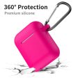 New AirPods Case, 360°Protective Silicone AirPods Accessories Kit Compatable with Apple AirPods 1st 2nd Charging Case [Not for Wireless Charging Case] - Hot Pink For Discount