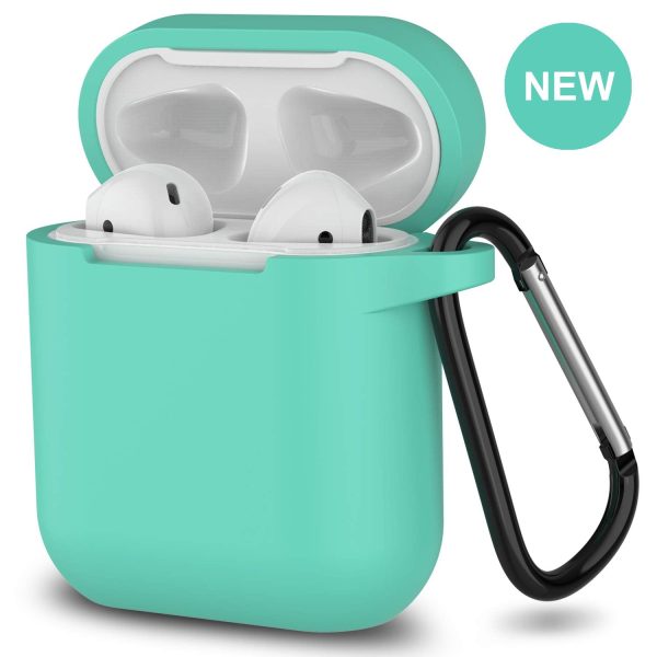 New AirPods Case, 360°Protective Silicone AirPods Accessories Kit Compatable with Apple AirPods 1st 2nd Charging Case [Not for Wireless Charging Case] - Green Supply