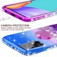 Samsung Galaxy A72 5G Case, Ring Stand Liquid Floating Quicksand Bling Sparkle Protective Girls Women for Samsung Galaxy A72 5G W Tempered Glass - (Blue Purple Gradient) Online Sale