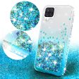 Samsung Galaxy A12 Case Liquid Glitter Phone Case Waterfall Floating Quicksand Bling Sparkle Cute Protective Girls Women Cover for Samsung Galaxy A12 W Temper Glass - Teal For Cheap