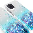 Samsung Galaxy A12 Case Liquid Glitter Phone Case Waterfall Floating Quicksand Bling Sparkle Cute Protective Girls Women Cover for Samsung Galaxy A12 W Temper Glass - Teal For Cheap