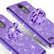 LG Aristo 2 Plus Case, Aristo 2, LG Tribute Dynasty, Rebel 3, Zone 4 Case, Glitter Cute Phone Case Girls with Kickstand,Bling Diamond Rhinestone Bumper Ring Stand Sparkly Luxury Clear Thin Soft Protective LG Aristo 2 Case for Girl Women - Purple Online Sale