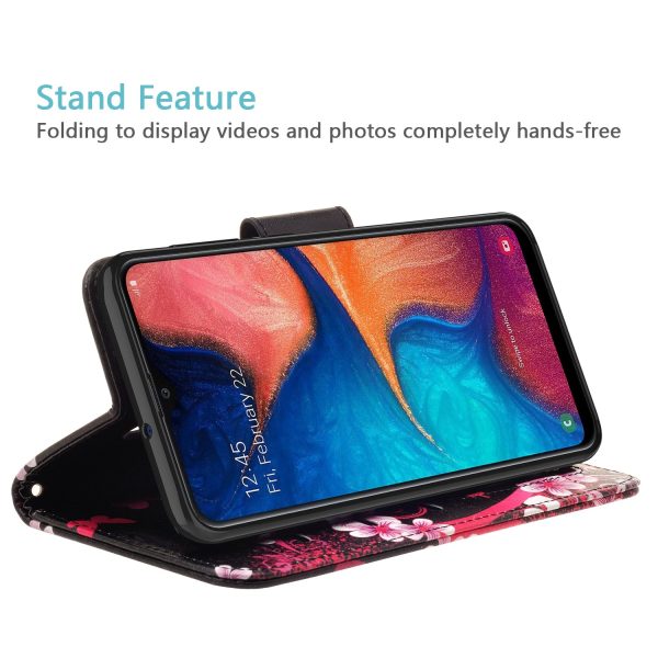 Alcatel 3V (2019) Case, 3V (2019) Wallet Case, Wrist Strap Pu Leather Wallet Case [Kickstand] with ID & Credit Card Slots - Heart Butterflies Online Hot Sale