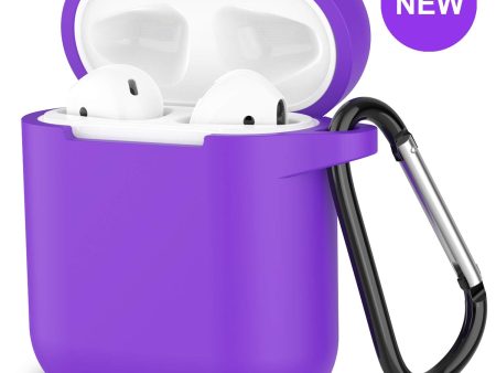 New AirPods Case, 360°Protective Silicone AirPods Accessories Kit Compatable with Apple AirPods 1st 2nd Charging Case [Not for Wireless Charging Case] - Purple Online Hot Sale