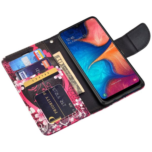 Alcatel 3V (2019) Case, 3V (2019) Wallet Case, Wrist Strap Pu Leather Wallet Case [Kickstand] with ID & Credit Card Slots - Heart Butterflies Online Hot Sale