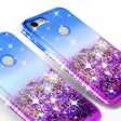 Google Pixel 3a XL Case Liquid Glitter Phone Case Waterfall Floating Quicksand Bling Sparkle Cute Protective Girls Women Cover for Pixel 3a XL W Temper Glass- (Blue Purple Gradient) Sale