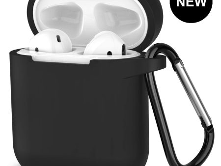 New AirPods Case, 360°Protective Silicone AirPods Accessories Kit Compatable with Apple AirPods 1st 2nd Charging Case [Not for Wireless Charging Case] - Black Fashion