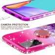 Samsung Galaxy A52 5G Case, Ring Stand Liquid Floating Quicksand Bling Sparkle Protective Girls Women for Samsung Galaxy A52 5G W Tempered Glass - (Hot Pink Purple Gradient) Online now