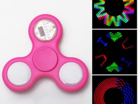 Advanced LED Light Fidget Spinner - Hand Spin Focus Toy, Stress Anxiety Relief, EDC Toy - Hot Pink on Sale