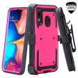 Alcatel 3V (2019) Case, Triple Protection 3-1 w  Built in Screen Protector Heavy Duty Holster Shell Combo Clip Cover - Hot Pink Discount