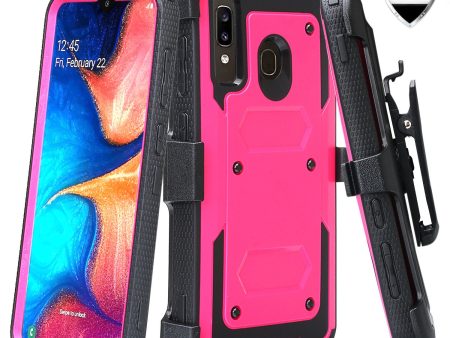 Alcatel 3V (2019) Case, Triple Protection 3-1 w  Built in Screen Protector Heavy Duty Holster Shell Combo Clip Cover - Hot Pink Discount