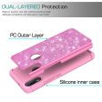 Alcatel 3V (2019) Case, 3V (2019) Glitter Bling Heavy Duty Shock Proof Hybrid Case with [HD Screen Protector] Dual Layer Protective Phone Case Cover for Alcatel 3V (2019) W Temper Glass - Hot Pink on Sale