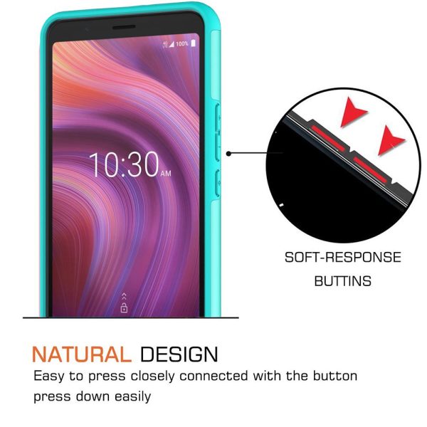 Alcatel 3V (2019) Case, 3V (2019) Glitter Bling Heavy Duty Shock Proof Hybrid Case with [HD Screen Protector] Dual Layer Protective Phone Case Cover for Alcatel 3V (2019) W Temper Glass - Teal For Sale