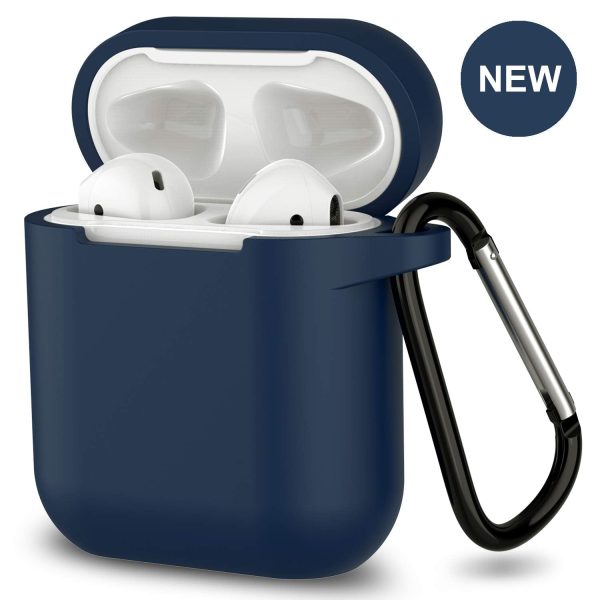 New AirPods Case, 360°Protective Silicone AirPods Accessories Kit Compatable with Apple AirPods 1st 2nd Charging Case [Not for Wireless Charging Case] - Dark Blue Online Hot Sale