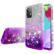 Samsung Galaxy A72 5G Case Liquid Glitter Phone Case Waterfall Floating Quicksand Bling Sparkle Cute Protective Girls Women Cover for Samsung Galaxy A72 5G W Temper Glass - Purple For Sale