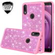 Alcatel 3V (2019) Case, 3V (2019) Glitter Bling Heavy Duty Shock Proof Hybrid Case with [HD Screen Protector] Dual Layer Protective Phone Case Cover for Alcatel 3V (2019) W Temper Glass - Hot Pink on Sale