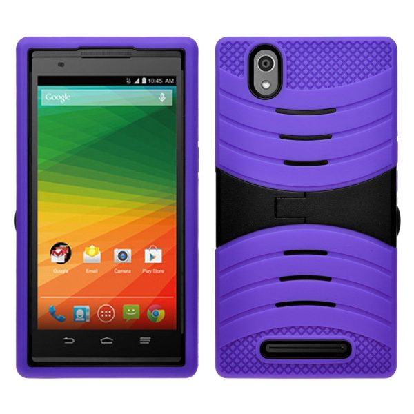 ZTE ZMAX Z970 Case, Dual Layer Heavy Duty Armor Protective Case, Defender Cover (Purple Heavy Duty Armor) Online now