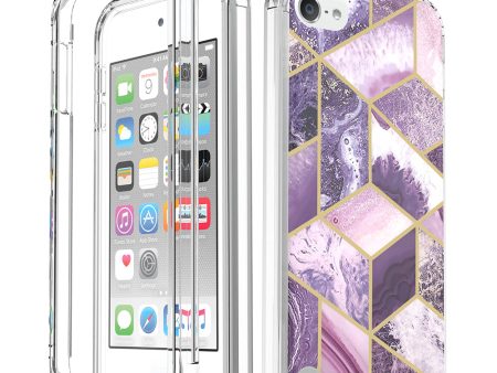 Apple iPod Touch 5   Touch 6 Generation Case, Slim Full-Body Stylish Protective Case with Built-in Screen Protector for Apple iPod Touch 5   Touch 6 Generation - Purple Marble Online now