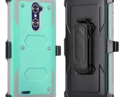 ZTE Z Max Pro Case, Blade X Max, ZTE Carry, ZTE Grand X Max 2 Case, Imperial Max Case [Built-in Screen Protector] Heavy Duty Belt Clip Holster   Rugged Triple Layer Protection - Teal Online Hot Sale