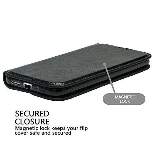 ZTE ZMAX Pro Case | Blade X Max | ZTE Carry | ZTE Grand X Max 2 Case | ZTE Imperial Max Case | ZTE Max Duo Pu Leather Magnetic Fold[Kickstand] Wallet Case with ID & Card Slots - Black Fashion