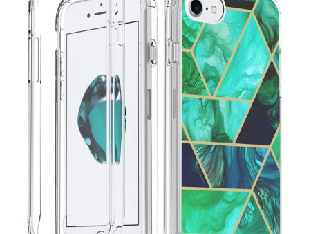 Apple iPhone 7 Case, Slim Full-Body Stylish Protective Case with Built-in Screen Protector for Apple iPhone 7 - Turquoise Marble Fashion