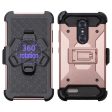 ZTE ZMax Pro Case, Blade X Max, ZTE Grand X Max 2 Case, ZTE Carry, ZTE Imperial Max   ZTE Max Duo LTE Heavy Duty[Built-in Kickstand] Rotating Swivel Clip Holster Case   Rugged Triple Layer Protection - Rose Gold on Sale