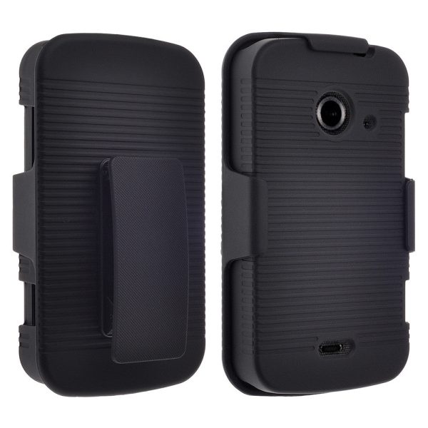 ZTE Z667 Case, Swivel Locking Belt Clip Holster Slim Shell Combo[Kickstand] Case for Z667 - Black Online