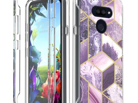 LG Harmony 4   LG K40S Case, Slim Full-Body Stylish Protective Case with Built-in Screen Protector for LG Harmony 4   LG K40S - Purple Marble on Sale