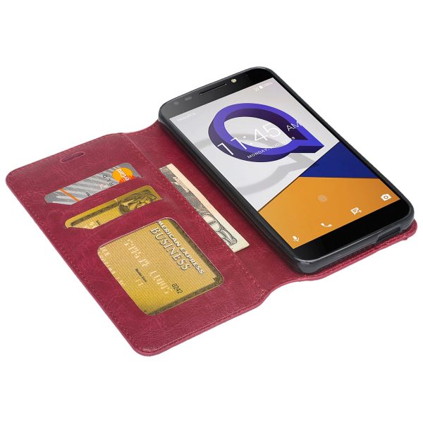 Alcatel Fierce XL2 Case, Fierce XL2 Wallet Case, Pu Leather Wallet Case [Kickstand] with ID & Credit Card Slots - Burgundy Sale