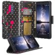 ZTE ZMAX Pro Case | Blade X Max | ZTE Carry | ZTE Grand X Max 2 Case | ZTE Imperial Max Case | Max Duo Wrist Strap Pu Leather Magnetic Fol[Kickstand] Wallet Case[ID & Card Slots] - Polka Dot Hearts For Sale