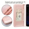 Alcatel 1x Evolve, TCL LX, Avalon V, IdealXTRA Glitter Faux Leather Flip Credit Card Holder Wrist Strap Shockproof Protective Wallet Case Clutch - Rose Gold Fashion